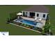 Backyard pool area with lounge chairs and patio furniture, surrounded by landscaping and a fence at 2164 Midnight Pearl Dr, Sarasota, FL 34240