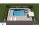 A rectangular pool with an attached spa is surrounded by lounge chairs and tropical landscaping at 2164 Midnight Pearl Dr, Sarasota, FL 34240