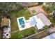 Aerial view of house, pool, and shed at 2826 Marlette St, Sarasota, FL 34231