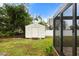 Well-maintained storage shed in the backyard at 4042 Radnor Pl, Sarasota, FL 34233