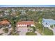 Bird's-eye view of a house and surrounding neighborhood at 424 Cezanne Dr, Osprey, FL 34229