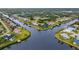 Aerial view of waterfront homes and canals at 4363 Melis St, Port Charlotte, FL 33948