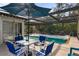 Inviting pool with patio furniture and covered patio at 4363 Melis St, Port Charlotte, FL 33948