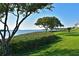 Scenic waterfront view with lush landscaping at 4799 Independence Dr, Bradenton, FL 34210