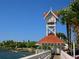 Scenic waterfront walkway with a charming gazebo at 4799 Independence Dr, Bradenton, FL 34210
