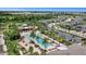 Aerial view showing community pool, deck, and surrounding homes at 5307 Applegate Ct, Bradenton, FL 34211