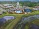 Aerial view of community amenities including pool at 11241 Sandhill Preserve Dr, Sarasota, FL 34238