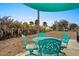 Backyard with patio furniture and shade at 1956 Massachusetts Ave, Englewood, FL 34224