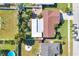 Aerial view of single-Gathering home with surrounding landscape at 2424 Post Rd, Sarasota, FL 34231