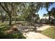 Community picnic area with tables, benches, and shade trees at 4677 Sweetmeadow Cir, Sarasota, FL 34238