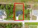 Aerial view highlighting home's location at 5270 Adina Cir, North Port, FL 34291