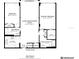 Floor plan showcasing a 2-bedroom, 2-bathroom layout with living and dining areas at 5855 Midnight Pass Rd # 520, Sarasota, FL 34242