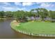 Aerial view of a putting green next to a lake at 7220 Kensington Ct, University Park, FL 34201