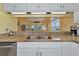 View of the kitchen's granite countertops and double sink at 1229 Spoonbill Landings Cir, Bradenton, FL 34209