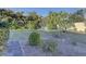 Backyard with grassy area, plants, and walkway at 1610 Cypress Point Ct, Venice, FL 34293