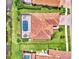 Bird's eye view of a home with pool and lake view at 20686 Valprato Ct, Venice, FL 34293