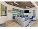 Outdoor patio with seating area and lake view at 20686 Valprato Ct, Venice, FL 34293
