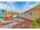 Pool and patio with lounge chairs and table at 305 Pameto Rd, Nokomis, FL 34275