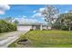 Well maintained exterior elevation featuring a manicured lawn and an attached two car garage at 3151 Johannesberg Rd, North Port, FL 34288