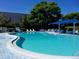 Community pool with lounge chairs and shaded seating at 425 30Th W Ave # C212, Bradenton, FL 34205