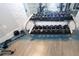 Rack of dumbbells and weight plates at 4304 Fly Rod Ter, Parrish, FL 34219