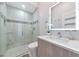 Clean bathroom with a walk-in shower and modern vanity at 4917 Sabal Lake Cir, Sarasota, FL 34238