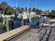 Close-up of a boat lift at a private dock at 579 Commonwealth Ln, Sarasota, FL 34242