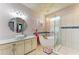 Spa-like bathroom featuring a freestanding tub and updated fixtures at 11306 77Th E St, Parrish, FL 34219
