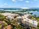 Aerial view of waterfront condo building, showing location at 14041 Bellagio Way # 315, Osprey, FL 34229