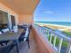 Spacious balcony overlooking the beach and ocean at 1906 Gulf N Dr # 106, Bradenton Beach, FL 34217