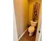 Small powder room with toilet and decorative wall art at 2704 Barret Ave, Plant City, FL 33566
