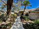 Walkway to home with landscaping and palm trees at 2704 Barret Ave, Plant City, FL 33566