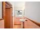 Retro bathroom with pink tile and pedestal sink at 349 Scott Ave, Sarasota, FL 34243
