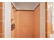 Pink tile shower with updated shower fixtures at 349 Scott Ave, Sarasota, FL 34243