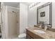 Bathroom with shower/tub combo and granite countertop at 3911 Penrod Ln, Valrico, FL 33596