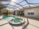 Relaxing pool and spa with screened enclosure and patio at 4831 Boston Common Gln, Bradenton, FL 34211