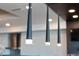 Modern kitchen features sleek, black pendant lights at 540 N Tamiami Trl # 702, Sarasota, FL 34236
