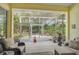 Spacious screened patio with comfortable seating and backyard views at 554 Fallbrook Dr, Venice, FL 34292