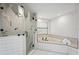 Modern bathroom with a large walk-in shower and soaking tub at 6706 88Th E St, Bradenton, FL 34202
