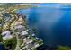 Bird's eye view of waterfront homes and community at 696 Regatta Way, Bradenton, FL 34208