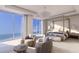 Main bedroom with ocean views and luxurious four-poster bed at 70 Avenida Veneccia # 204, Sarasota, FL 34242