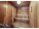 Relaxing wooden sauna with bench seating at 7505 4Th W Ave # 7505, Bradenton, FL 34209