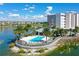 Resort-style pool and clubhouse with lake views in a luxury community at 10510 Boardwalk Loop # 404, Bradenton, FL 34202