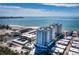 Aerial view of high-rise condo building near beach at 2050 Benjamin Franklin Dr # A601, Sarasota, FL 34236