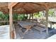 Rustic wooden gazebo with picnic table at 2723 Orchid Oaks Dr # 104, Sarasota, FL 34239