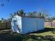 Blue storage shed in backyard at 2807 W 52Nd Ter, Bradenton, FL 34207