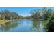 Peaceful canal view with lush landscaping and mature trees at 282 Shell Midden Ct, Osprey, FL 34229