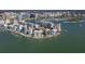 Aerial view of waterfront condo building at 400 Golden Gate Pt # 11, Sarasota, FL 34236