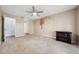 Bedroom with ceiling fan, neutral walls and carpeting at 4351 Trails Dr # 4-2, Sarasota, FL 34232