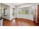 Bright dining area with wood floors and bay window at 4351 Trails Dr # 4-2, Sarasota, FL 34232